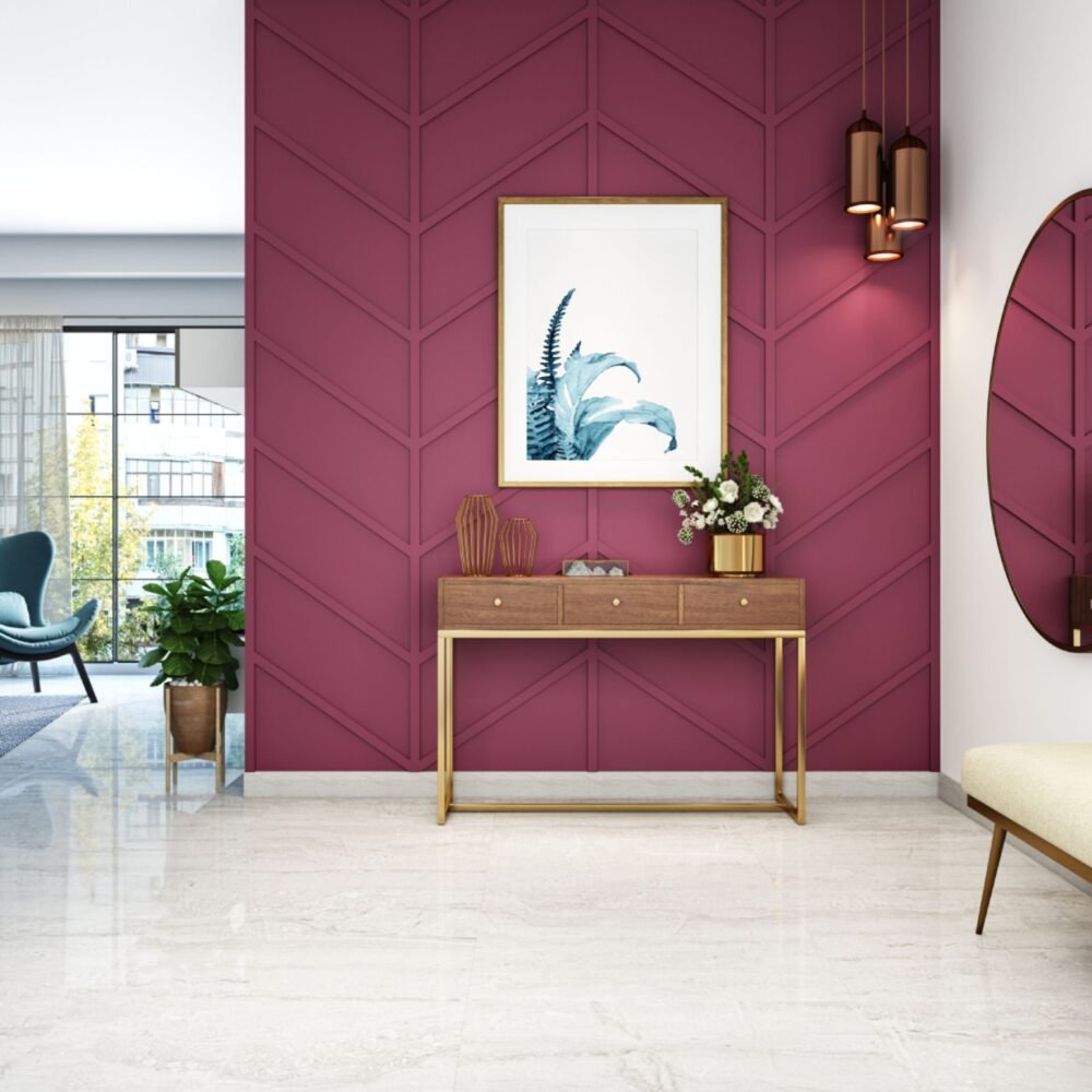 Contemporary White and Grey Rectangle Marble Flooring Design