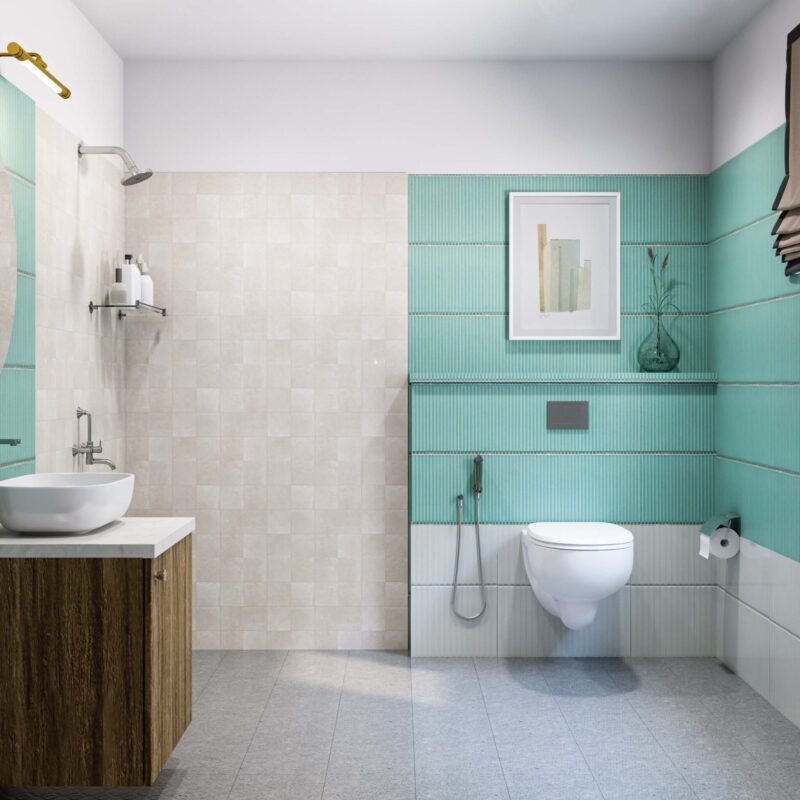 “Modern Grey Square Tile Flooring Design “