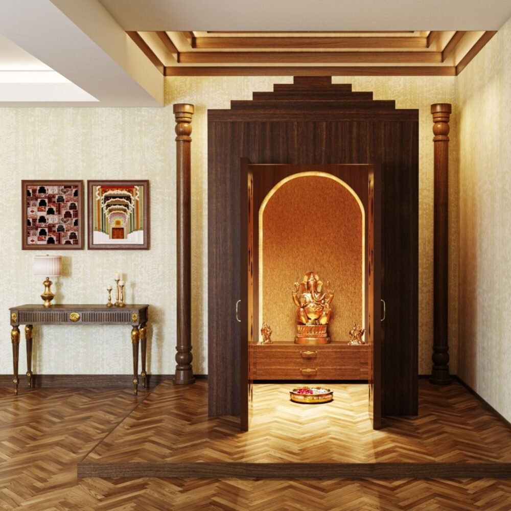 Traditional Dark Brown Rectangular Tiles Flooring Design