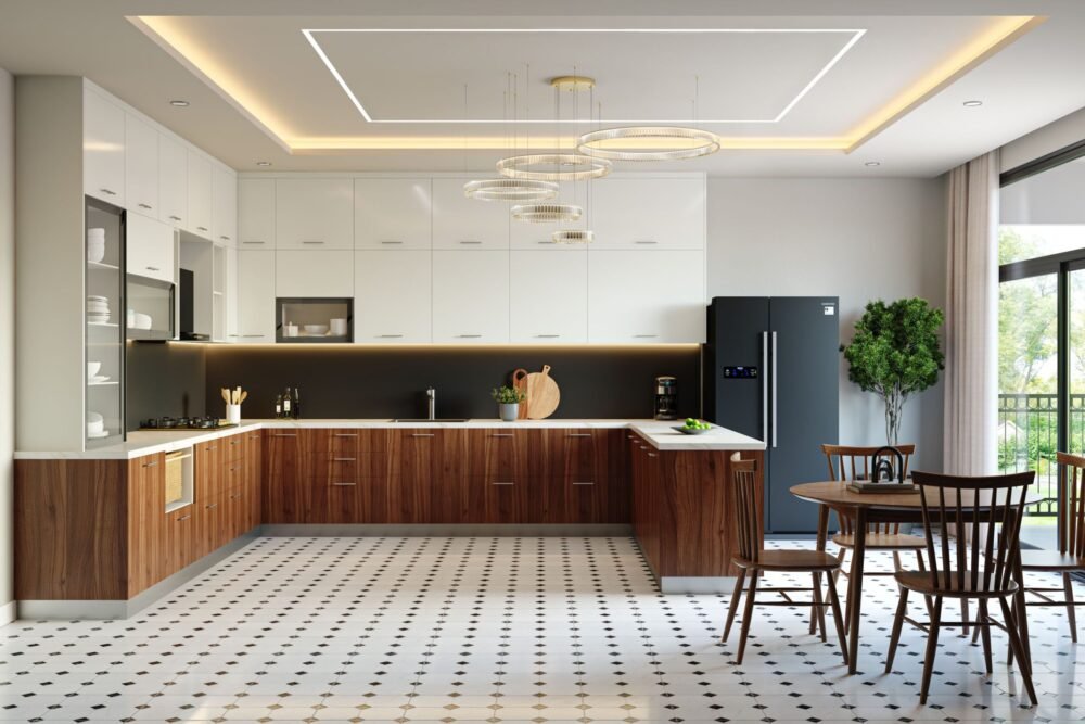 Classic Black and White Tile Flooring Design