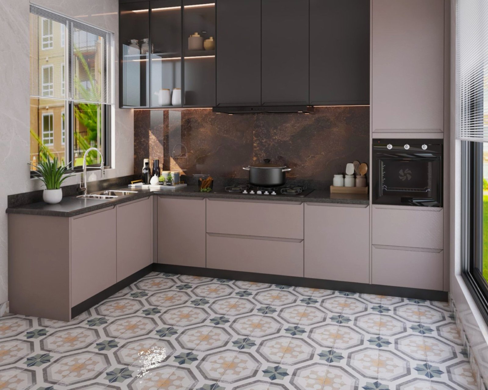 Modern Multicolored Flooring Design with Traditional Patterns