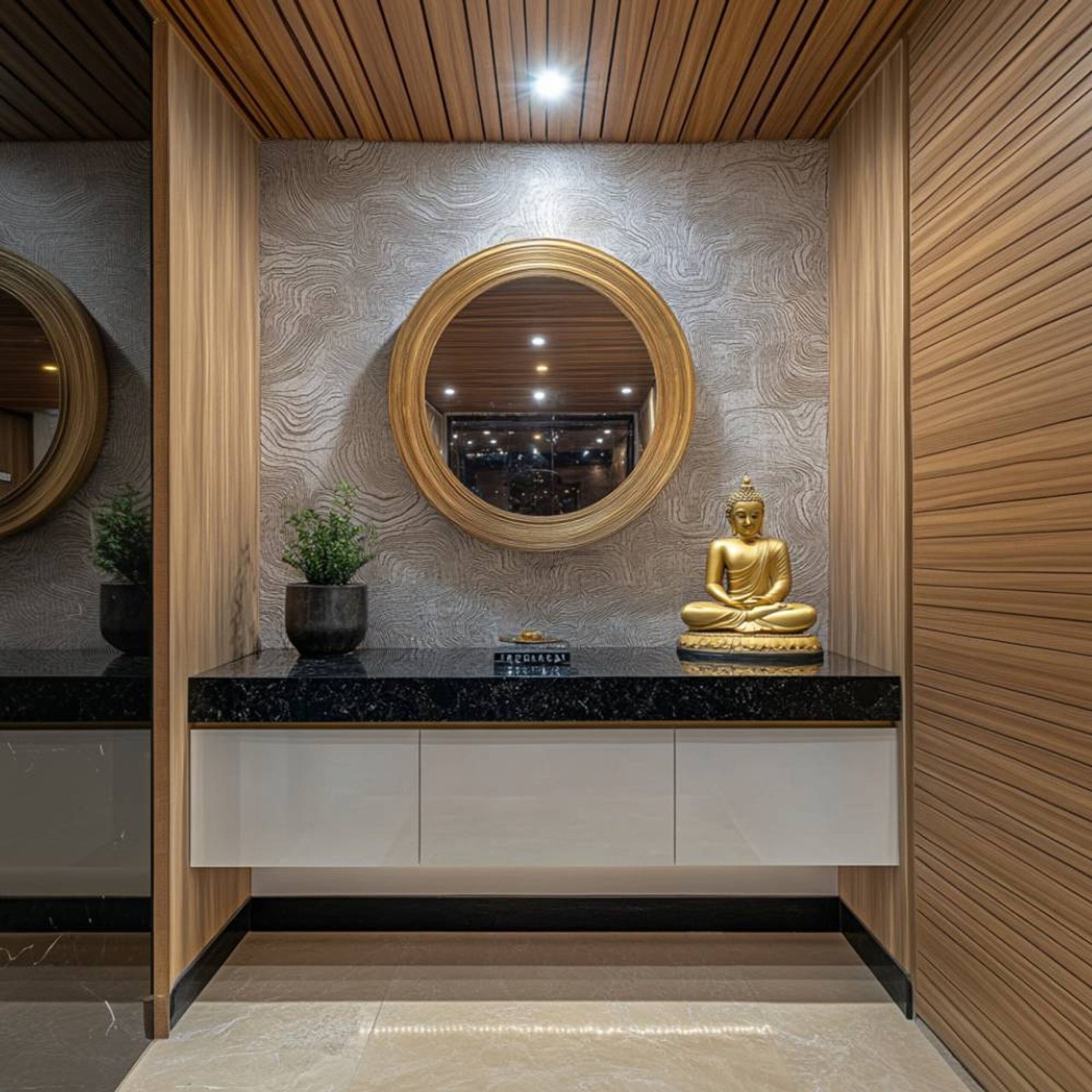 Contemporary Foyer Design with White Palette