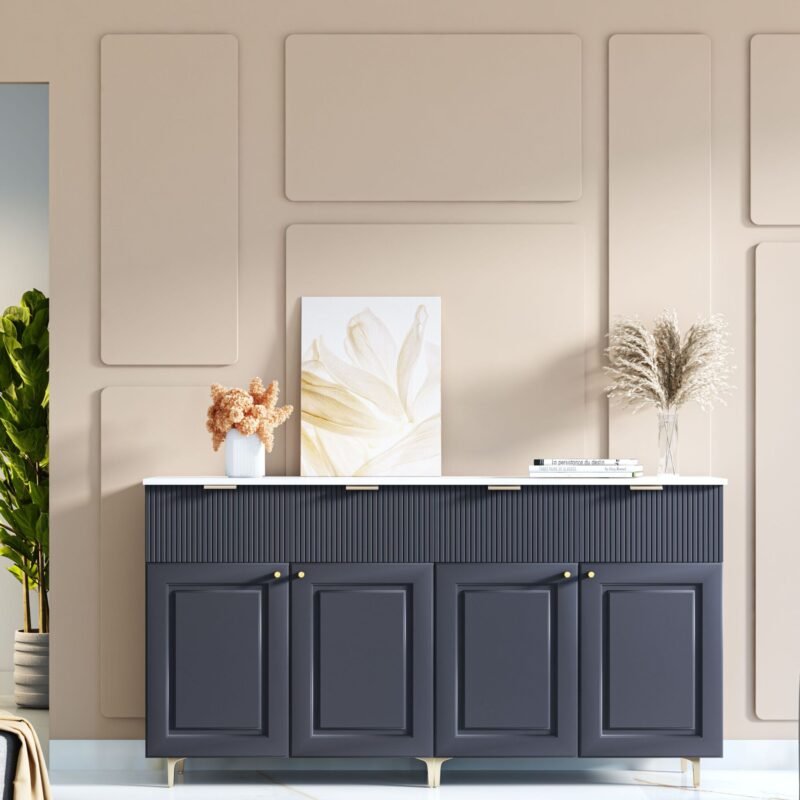 Classic Foyer Design with 3D Wall Paneling