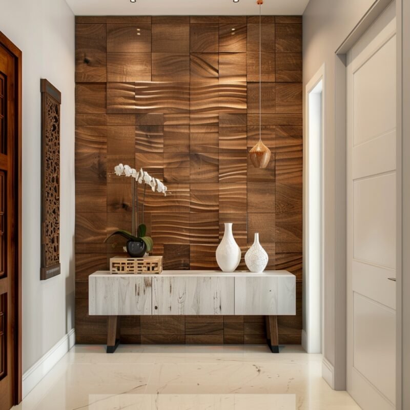 Mid Century Modern Wood Cladding Wall Design