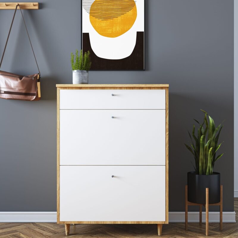 Scandinavian Foyer Design with Floor-Mounted Shoe Storage