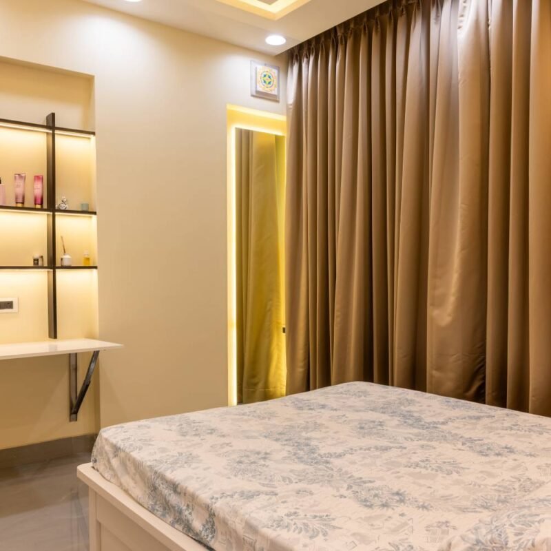 Modern Home Office Design in White with Suede Laminate Finish