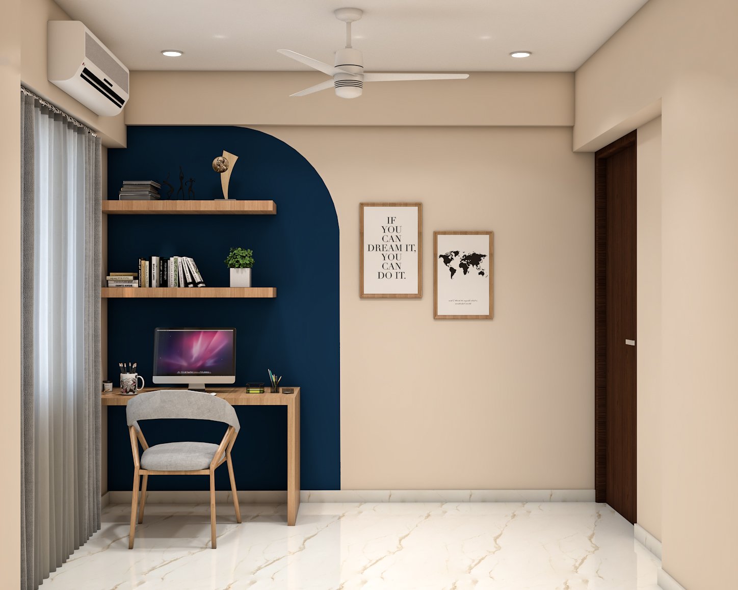 Contemporary Home Office Design with Study Table