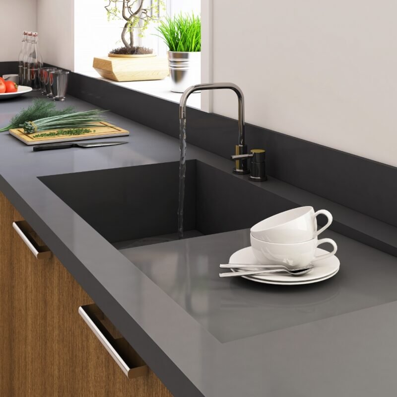 White Porcelain Kitchen Sink Design Single Bowl with Drainboard