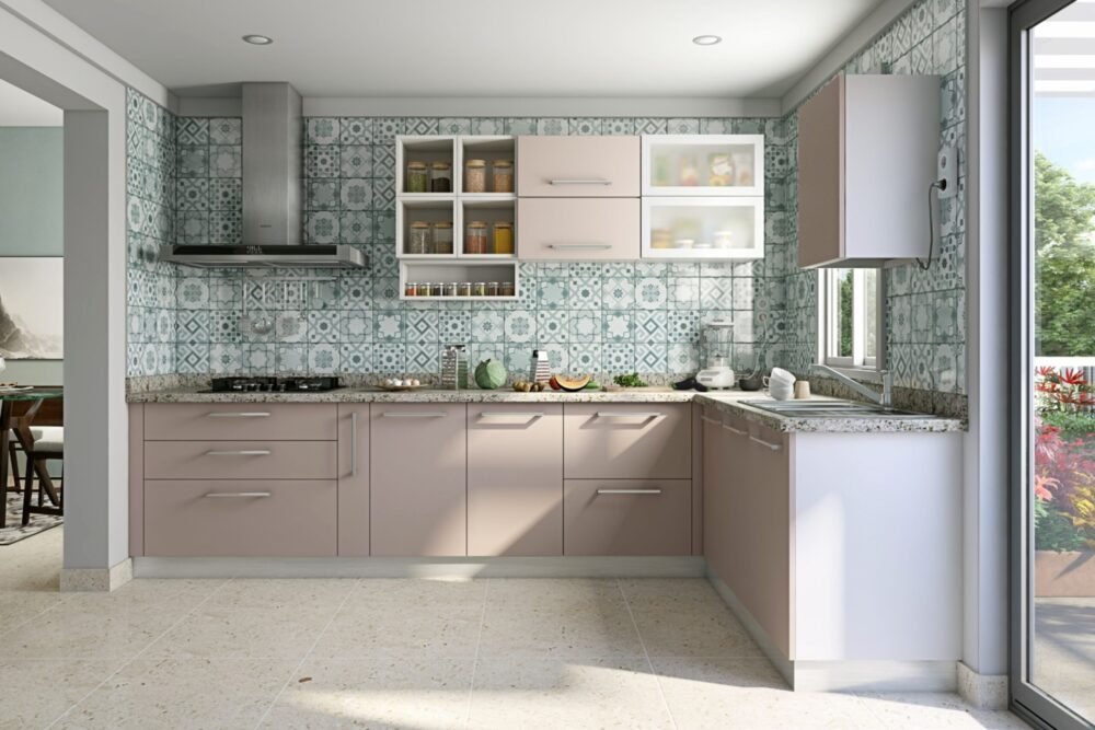 Beige Terrazzo Square Flooring Design in Contemporary Style