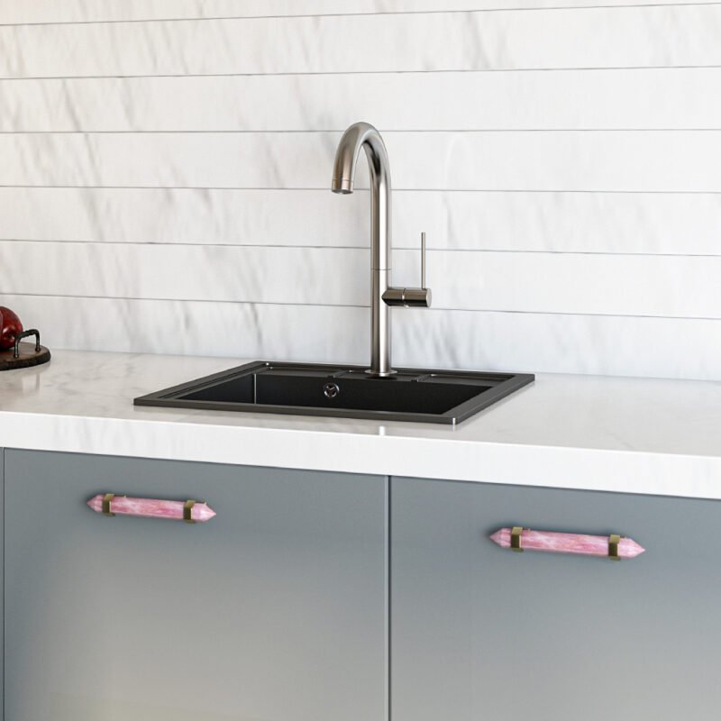 Sleek Black Quartz Single Bowl Top Mount Kitchen Sink Design