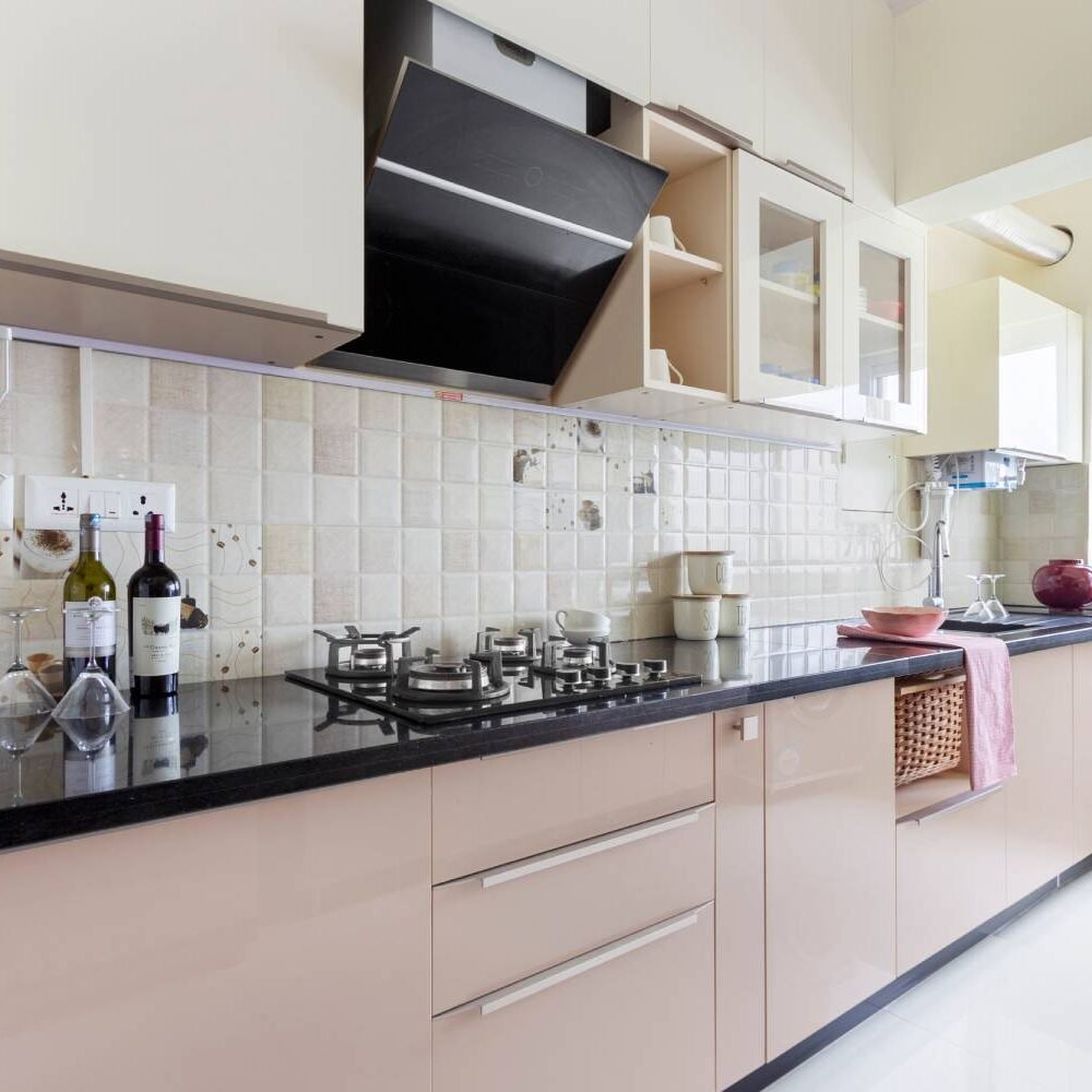 Modern 2BHK Flat Design with Parallel Kitchen and Unique Bedroom Designs