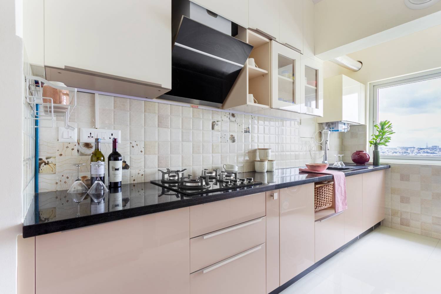 Modern 2BHK Flat Design with Parallel Kitchen and Unique Bedroom Designs