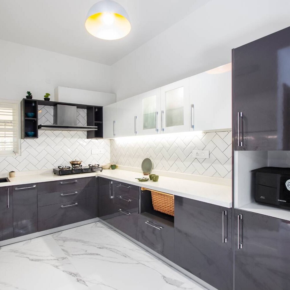 Modern 2-Storey 2BHK Independent House Design with L-Shaped Kitchen