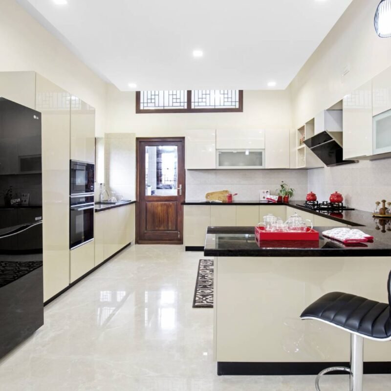 3BHK Contemporary Independent House Design with Open Kitche