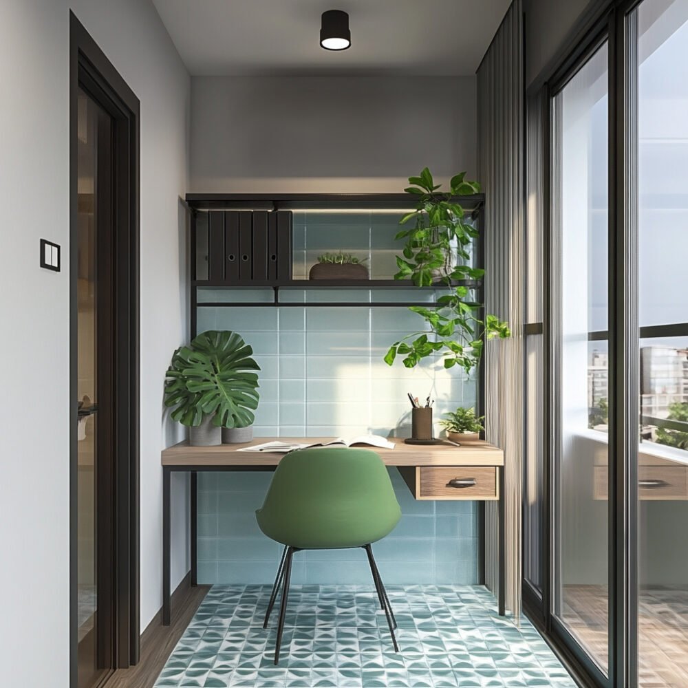 Minimalist Home Office Design with Wooden Desk