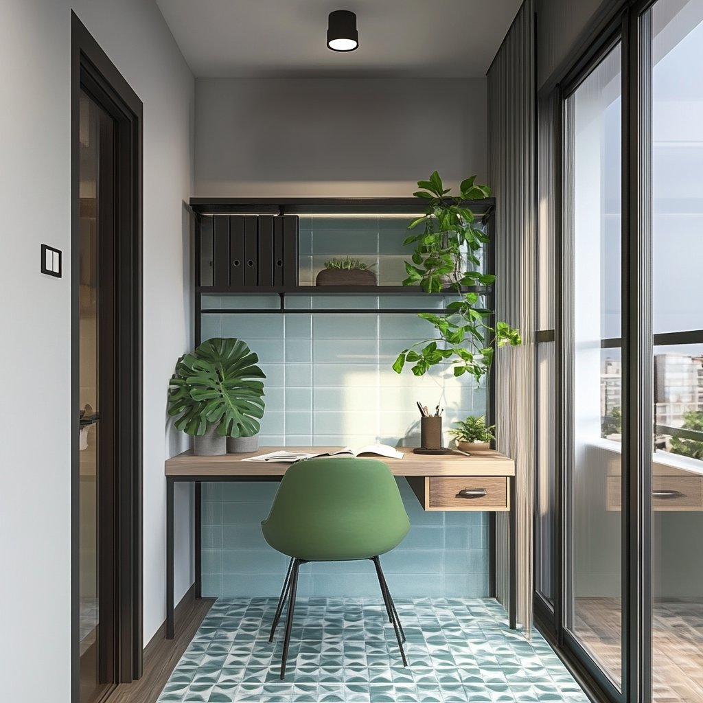 Minimalist Home Office Design with Wooden Desk