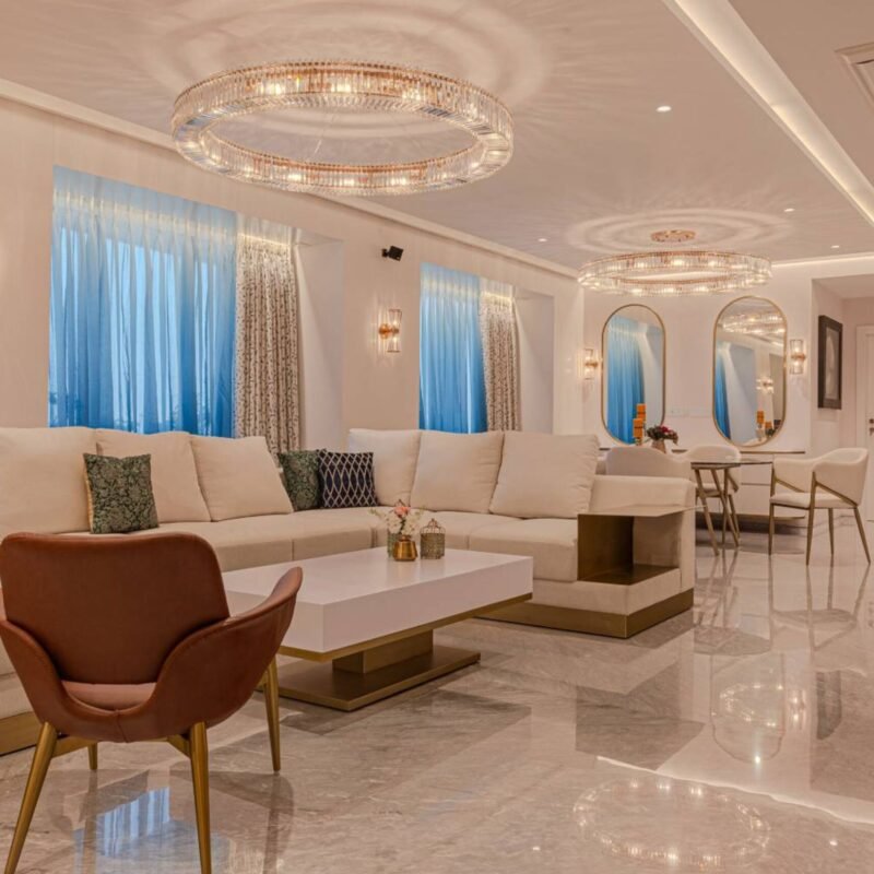 Modern Beige Rectangular Flooring Design