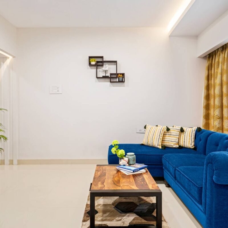 Contemporary 2BHK Flat Design with 4-Door Swing Wardrobe