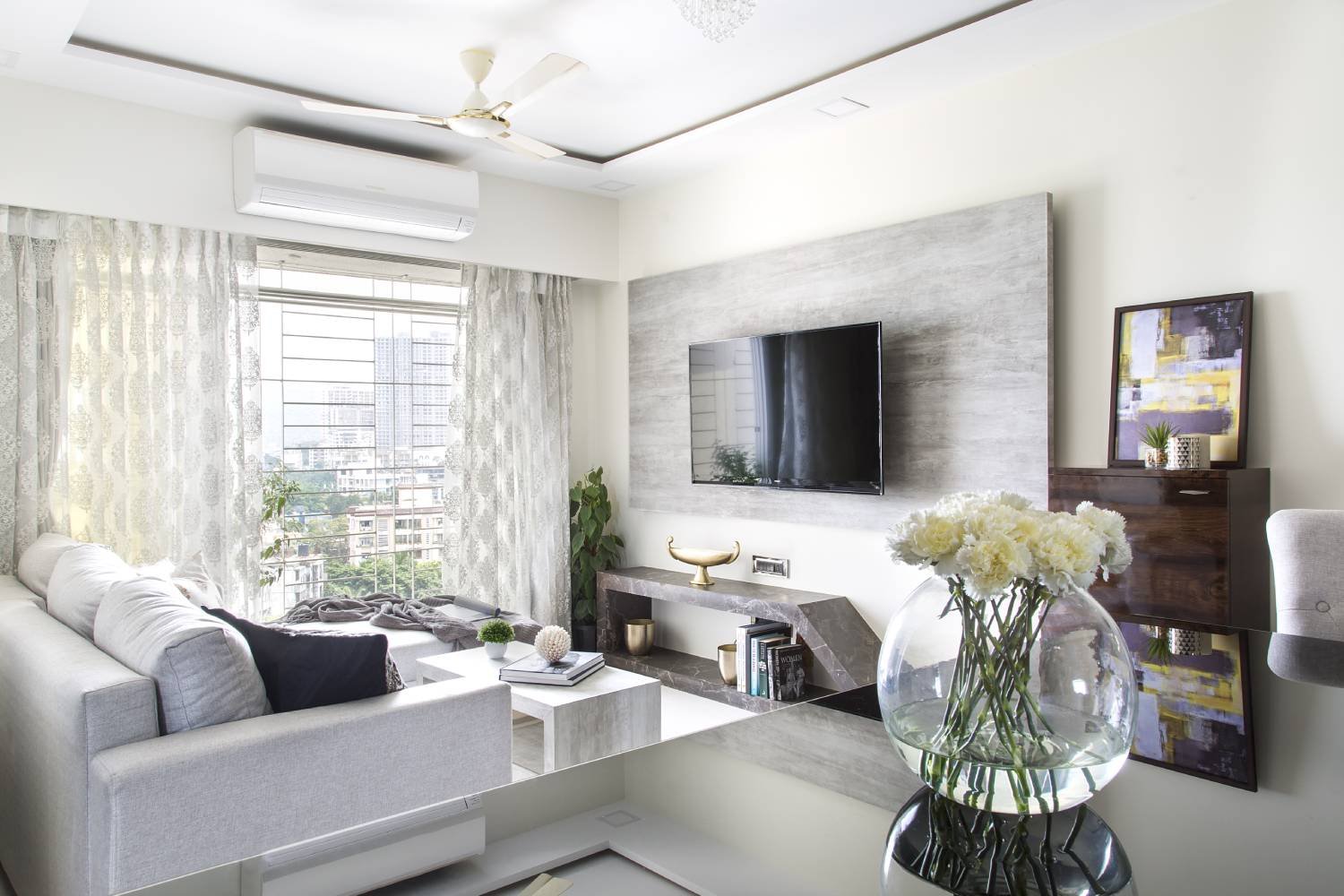 Contemporary 2BHK Flat Design with Stylish Master Bedroom