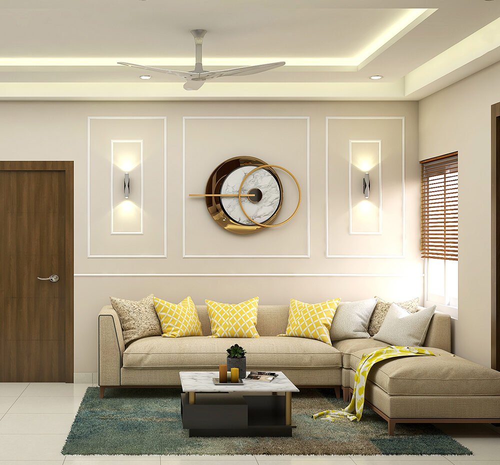 Contemporary Living Room Design with L-Shaped Sofa