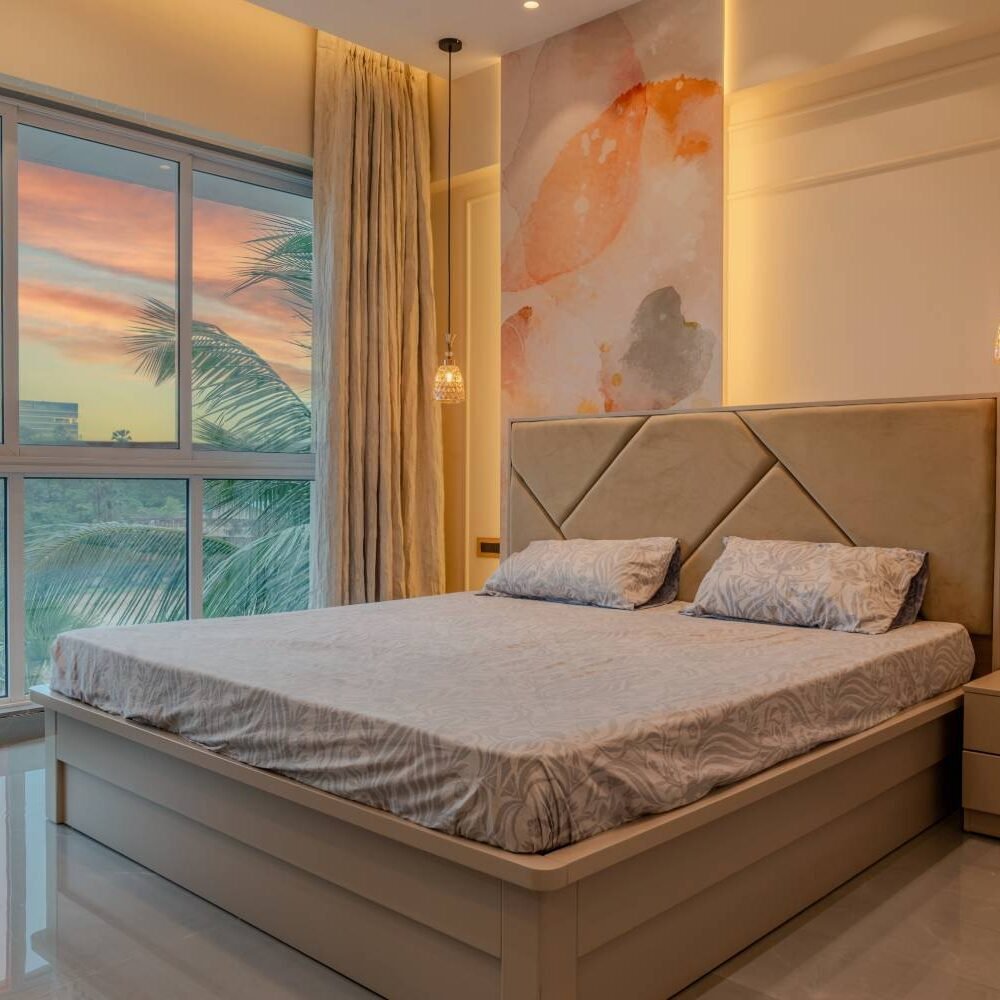 Modern Master Bedroom Design with Queen Bed and Under-Bed Storage