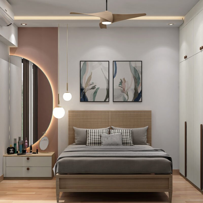 Contemporary Master Bedroom Design with Abstract Wall Art