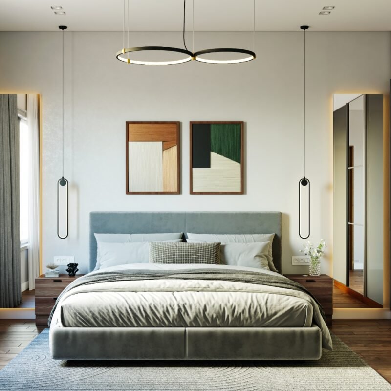 Modern Light Grey Wall Paint Design for Living Room