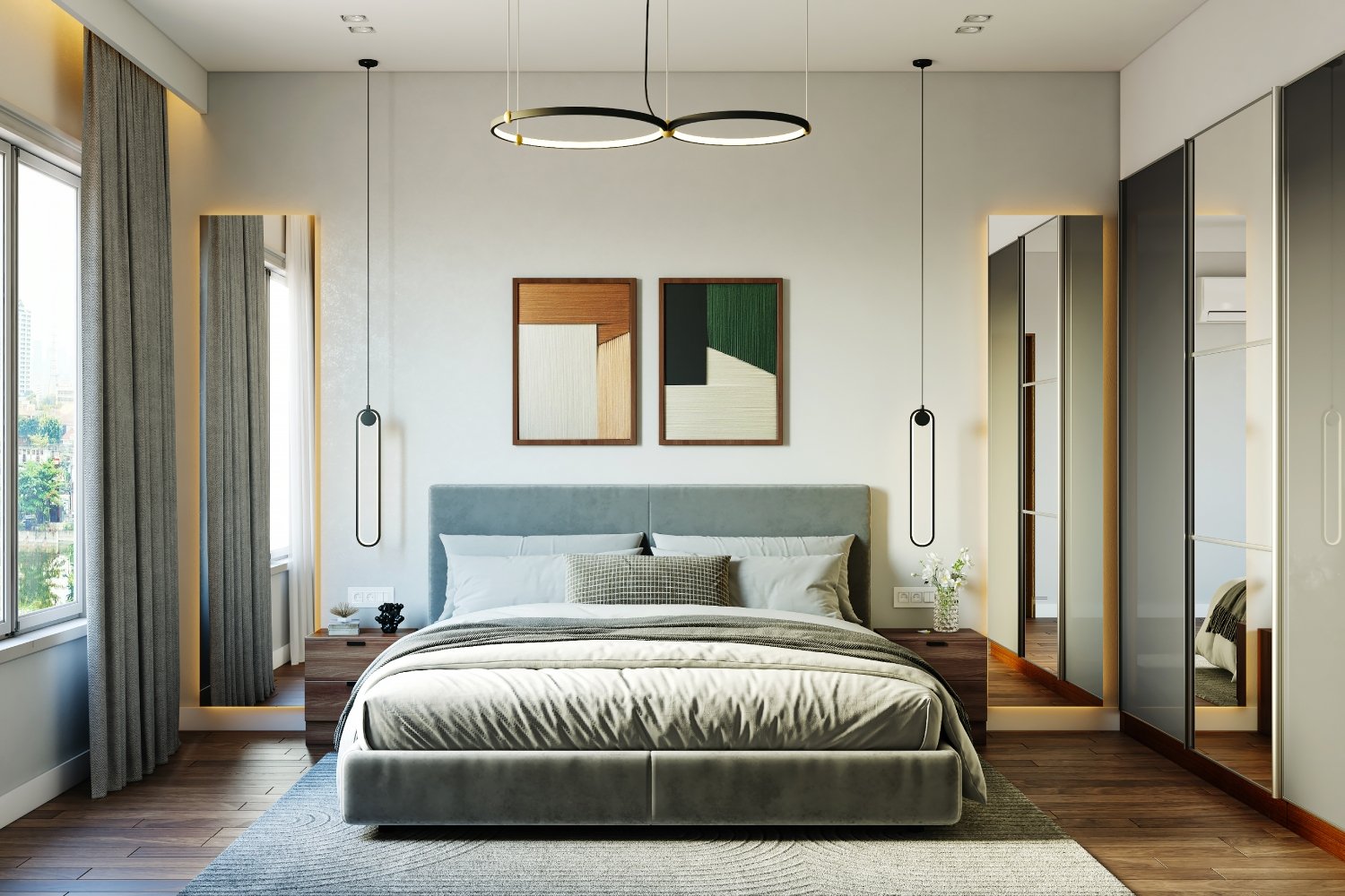 Modern Light Grey Wall Paint Design for Living Room