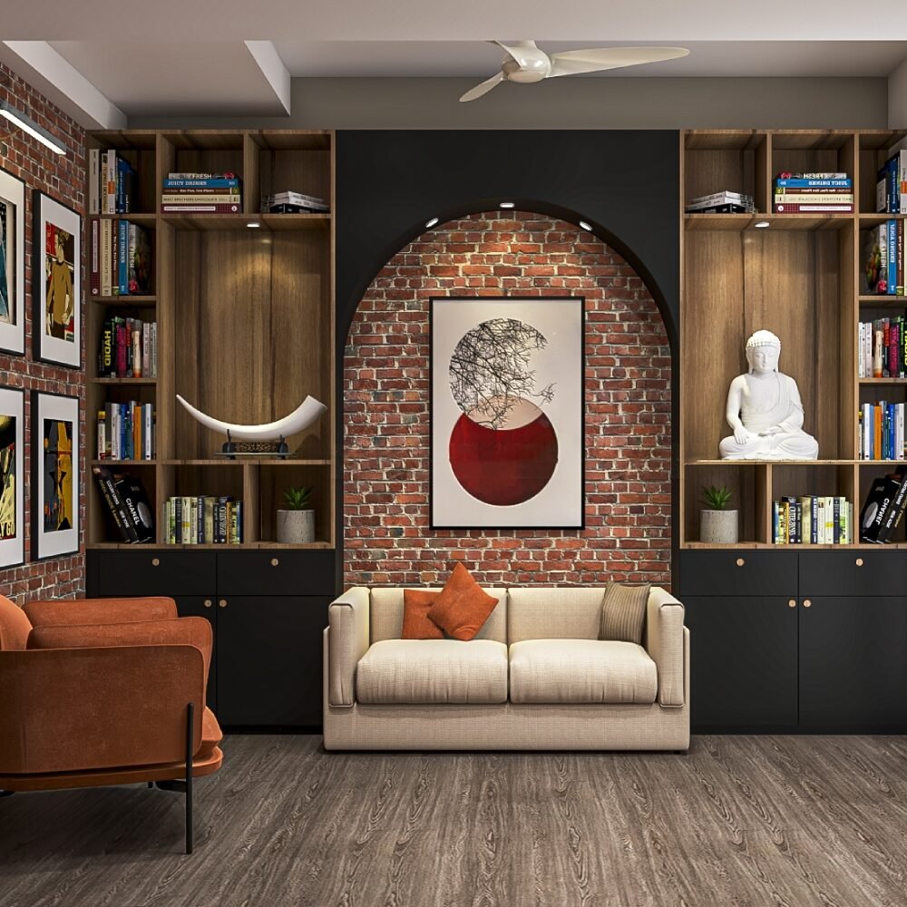 Stylish Space-Saving Design with Integrated Storage and Cozy Seating