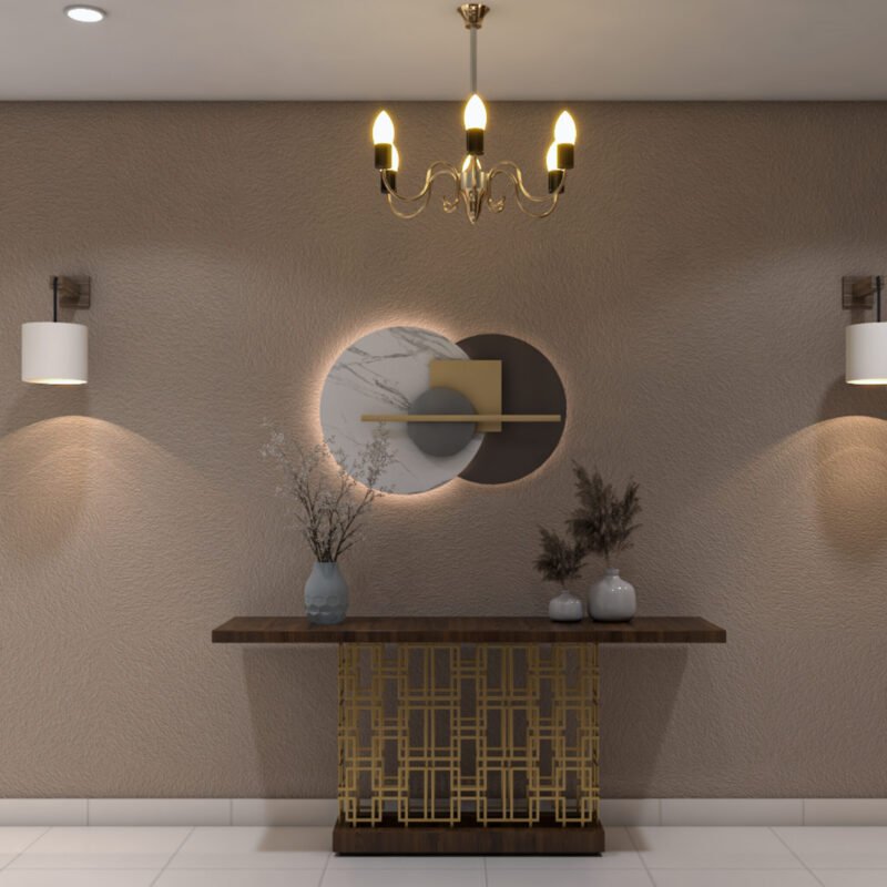 Minimal Beige Wall Paint Design for Modern Living and Foyer