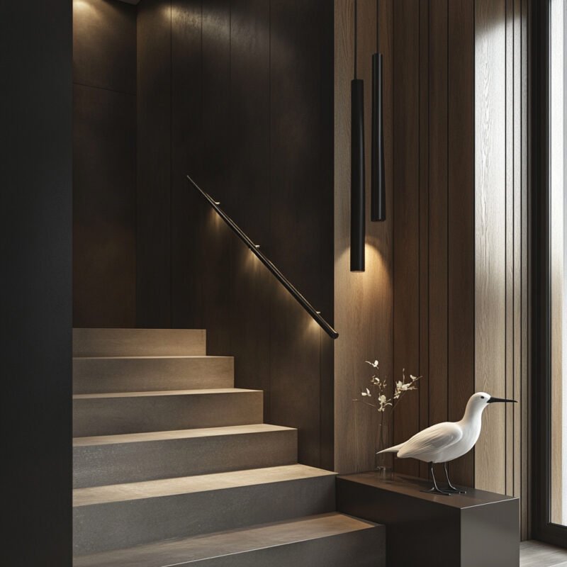 Modern L-Shaped Concrete Staircase Design