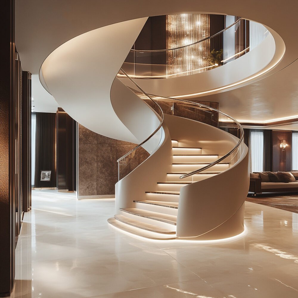 Contemporary Spiral Staircase Design in Concrete
