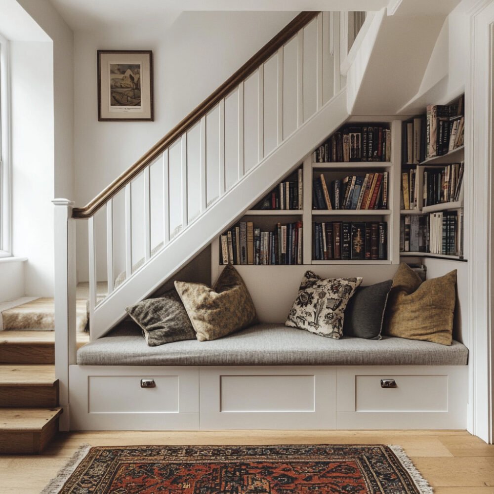 Scandinavian L-Shaped Wooden Staircase Design