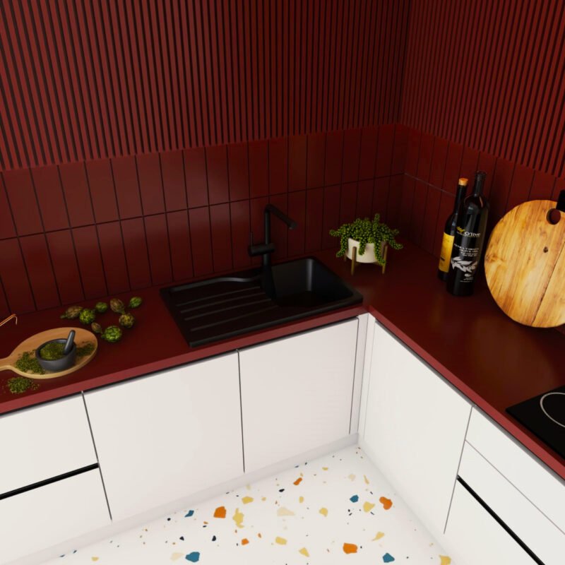 Modern Black Granite Single Bowl Kitchen Sink Design With Drainboard