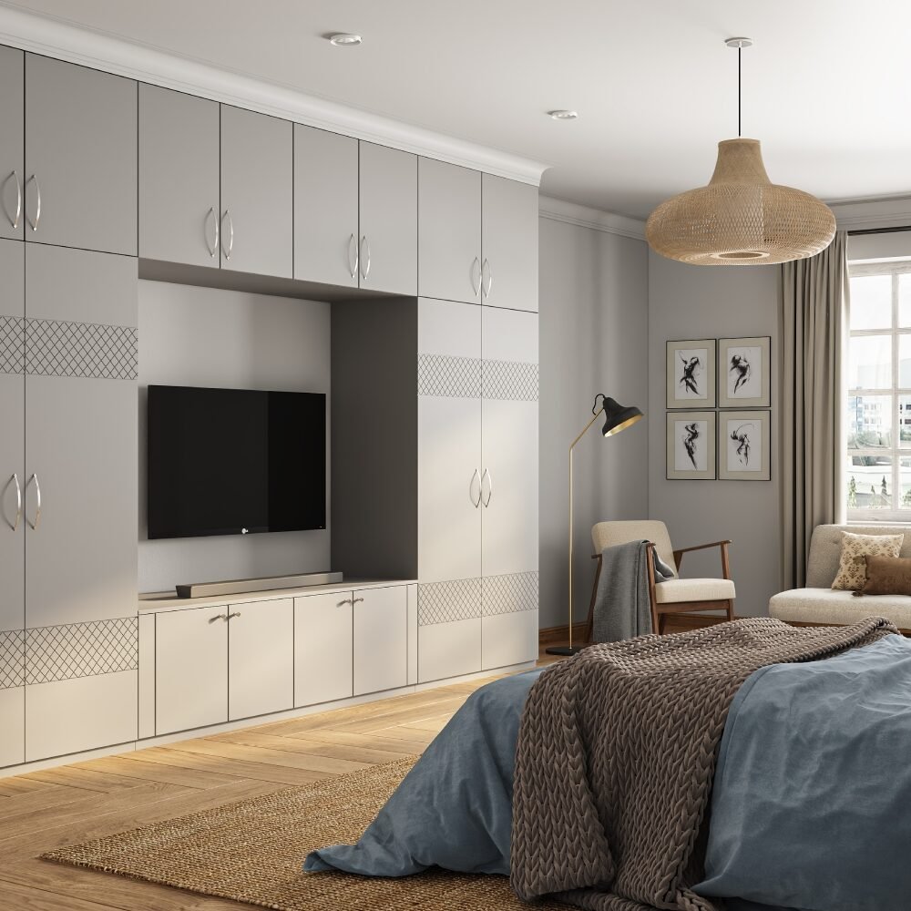 Space-Saving Design with Built-in Wardrobe and Multi-Functional Furniture