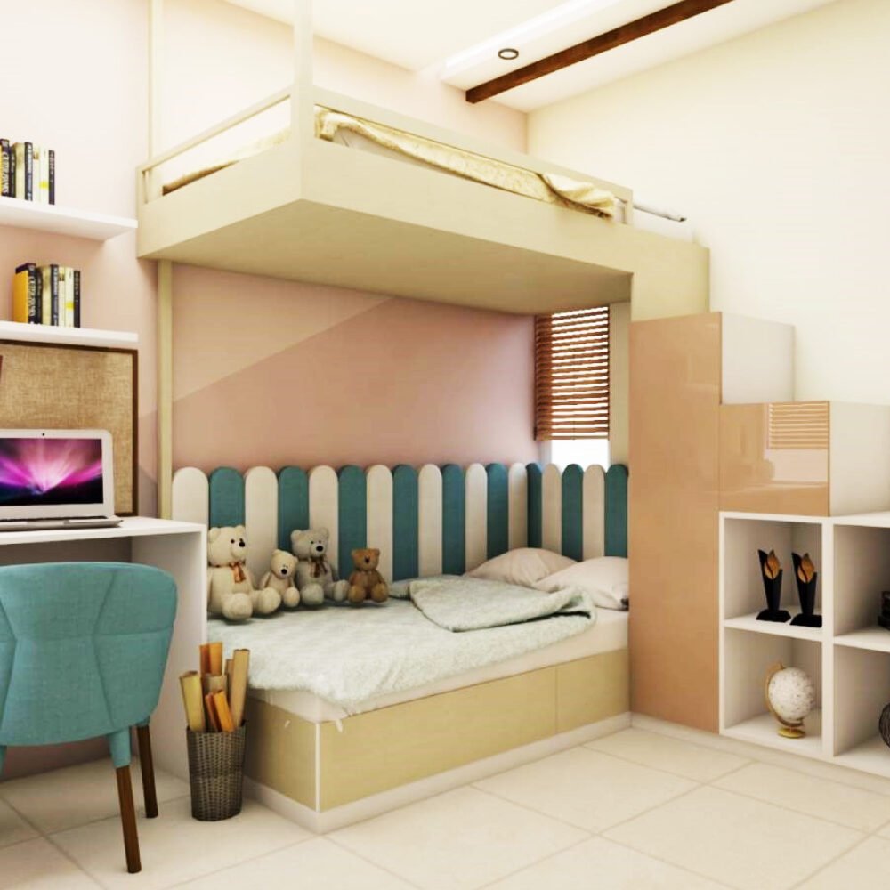 Space-Saving Bunk Bed with Storage Stairs, Under-Bed Drawers and Shelves