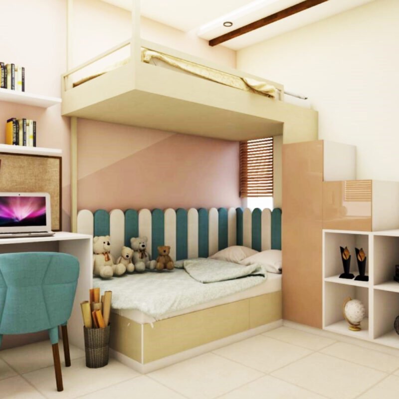 Space-Saving Bunk Bed with Storage Stairs, Under-Bed Drawers and Shelves