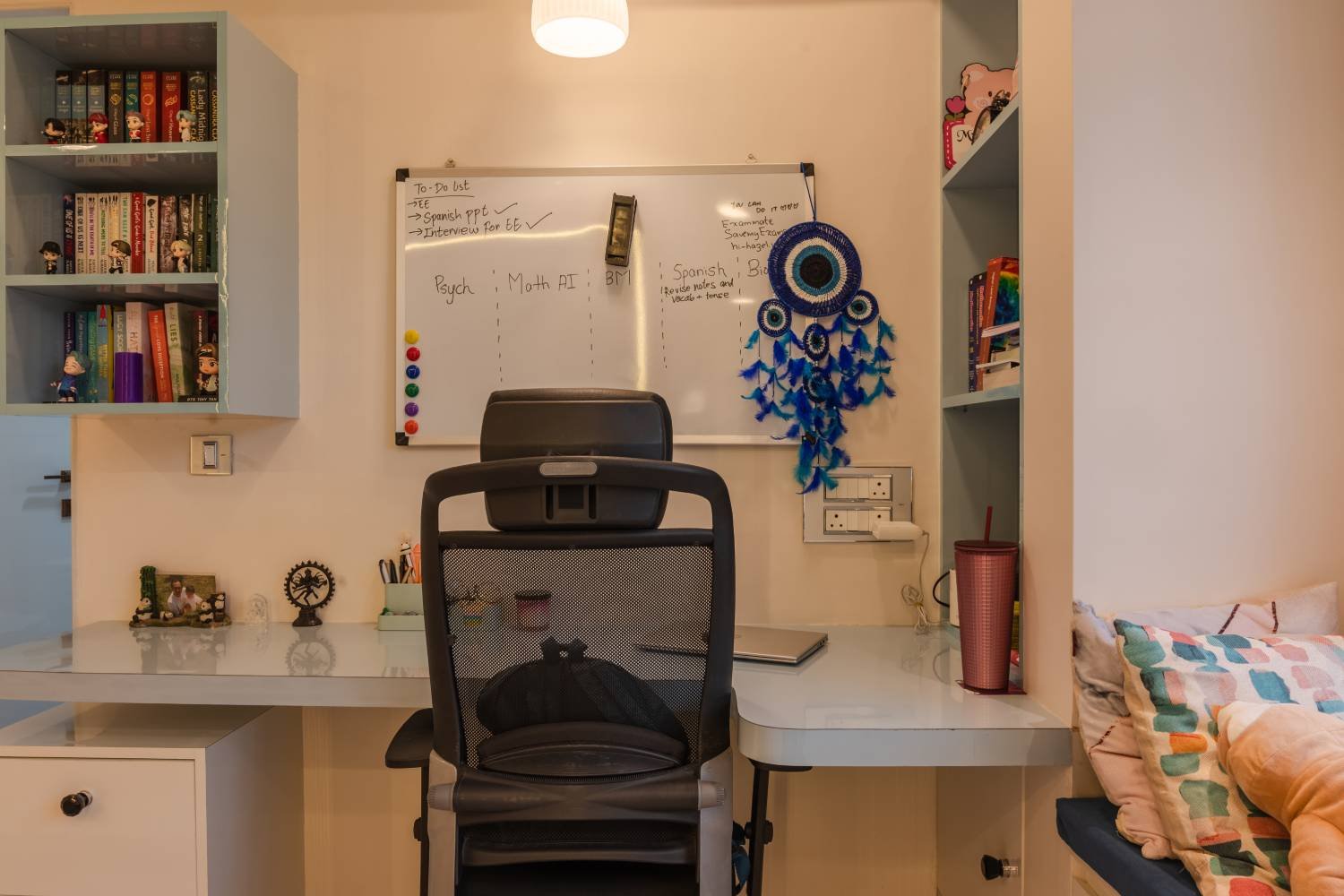 Contemporary Home Office Design in Frosty White Colour