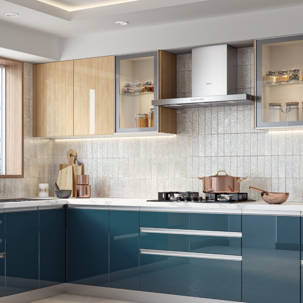 Suede-Finished Off-White Ceramic Tiles Design for Modern Kitchen Design