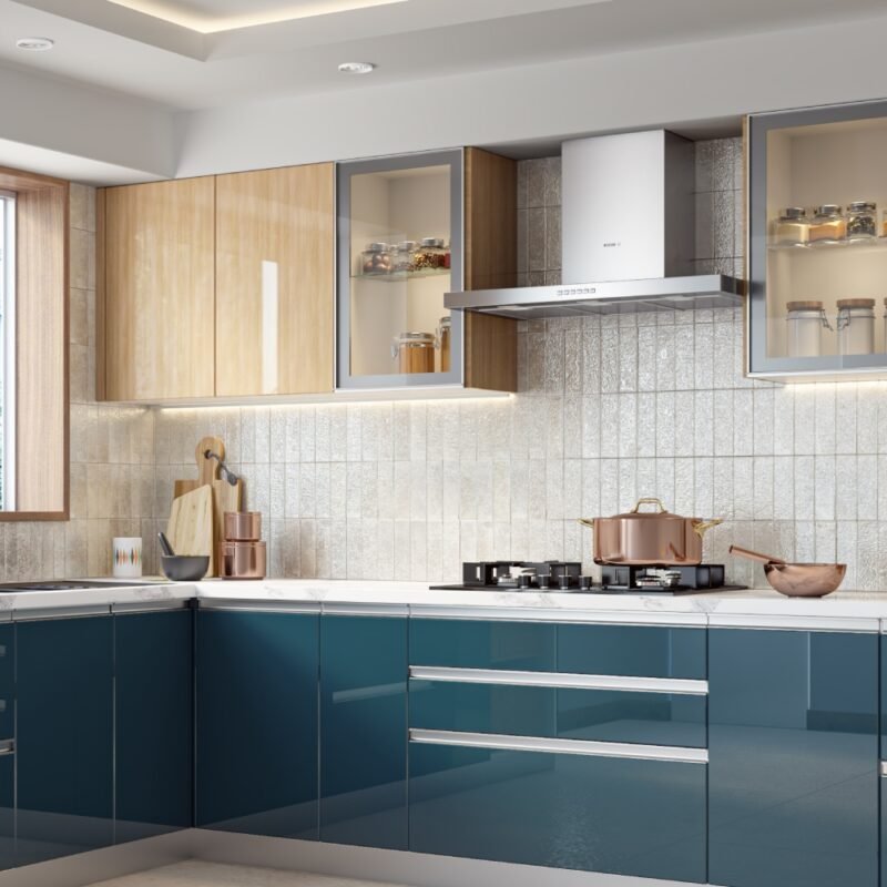 Suede-Finished Off-White Ceramic Tiles Design for Modern Kitchen Design