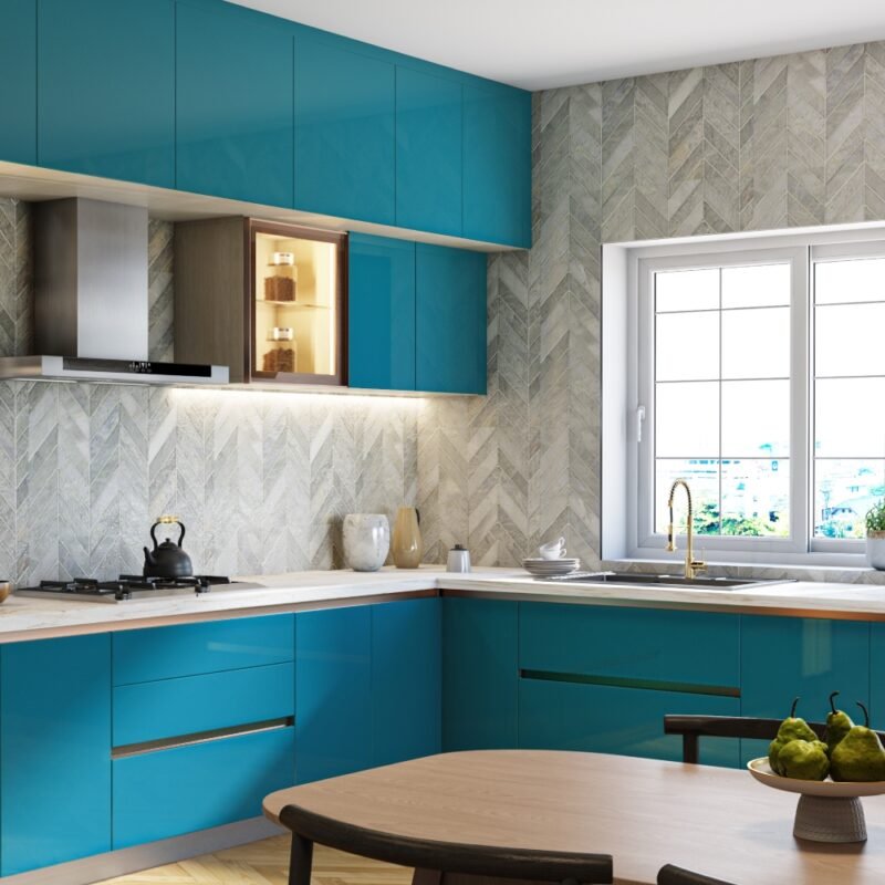 Grey Suede Finish Ceramic Kitchen Tiles Design with Marble Pattern