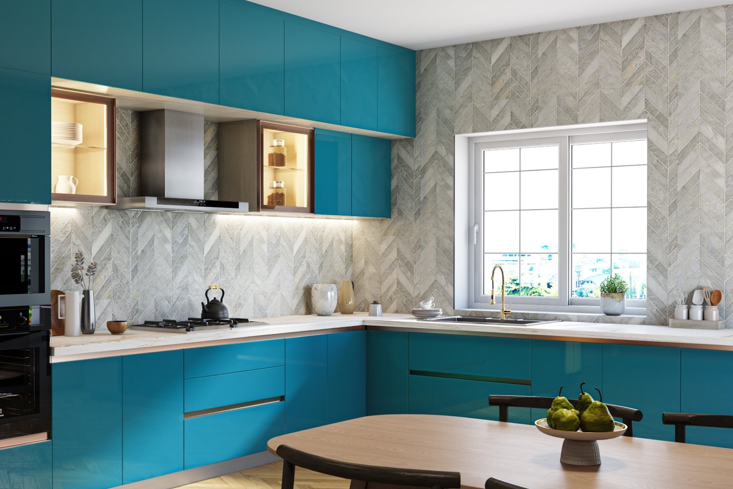 Grey Suede Finish Ceramic Kitchen Tiles Design with Marble Pattern