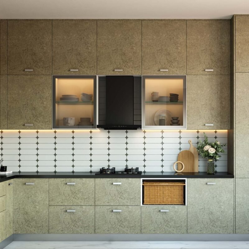 White and Black Ceramic Subway Tiles Design for Kitchens