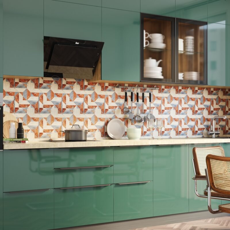 Multicolour Ceramic Subway Tiles Design for Kitchens