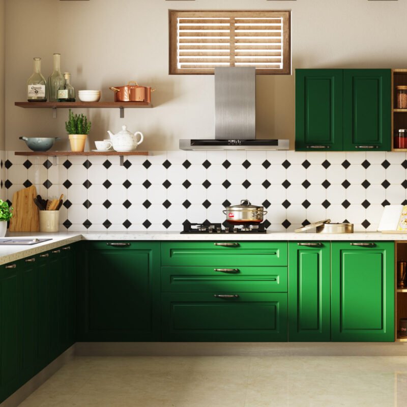 Black and White Porcelain Mosaic Tiles Design for Modern Kitchens