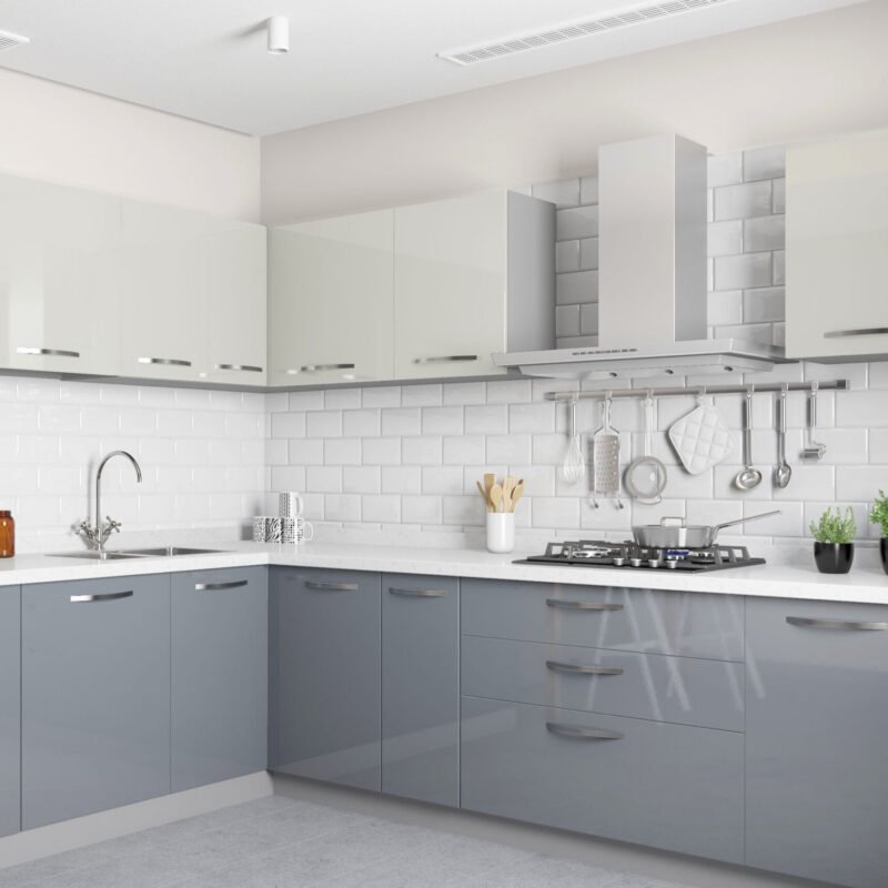 Subway Pattern White Ceramic Kitchen Tiles Design with Glossy Finish