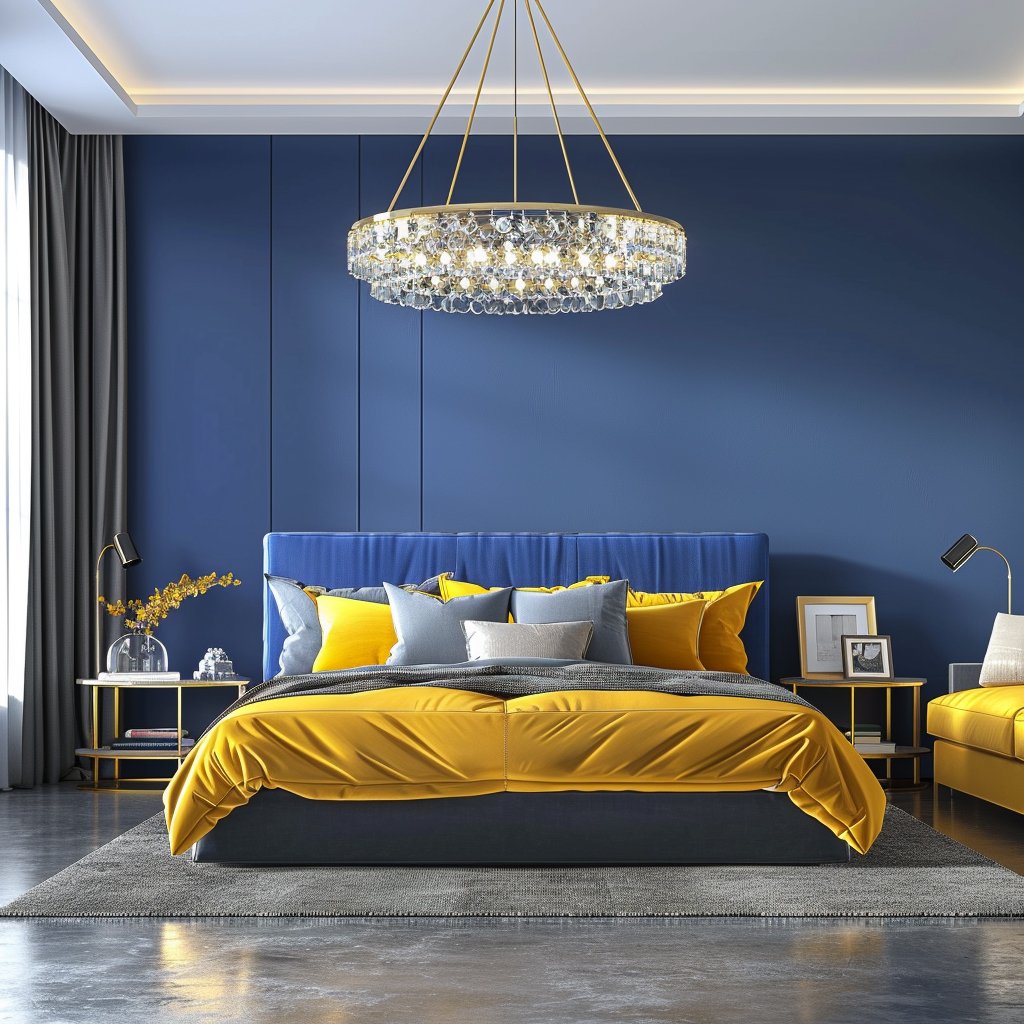 Elegant Blue Wall Grooves with Paint Wall Design
