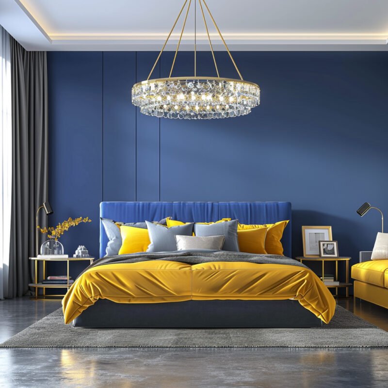 Stylish Contemporary Blue Wall Paint Design