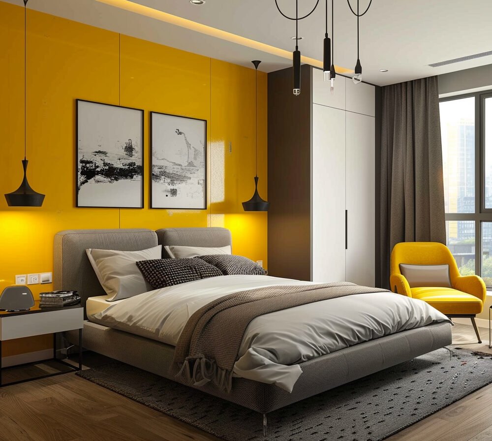 Versatile Contemporary Yellow Wall Paint Design