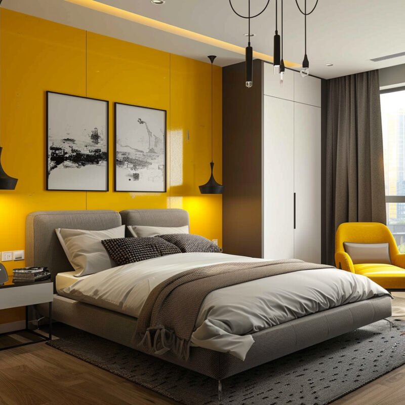 Versatile Contemporary Yellow Wall Paint Design